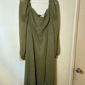 Bar III Long Sleeve Olive Dress